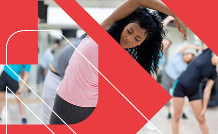 ACE Functional Training Specialist leading demonstrating a stretch as part of a functional training class designed to enhance movement efficiency